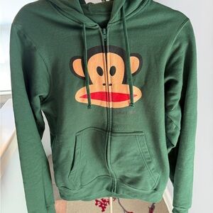 Paul Frank Dark Green Hooded Zip Sweatshirt with Julius Face